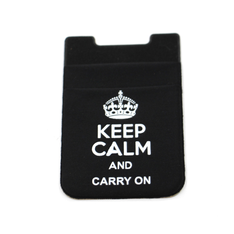 工廠直銷產品經典款黑色萊卡布手機背貼銀行卡套亞馬遜熱銷